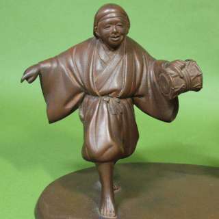 Japanese Samurai Geisha NOH Bronze Statue Okimono ★  