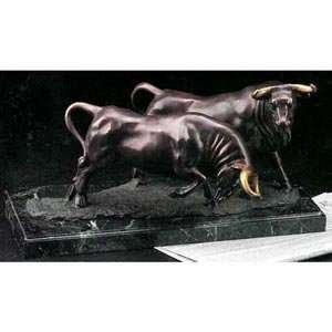 Executive Gift Wall Street Stock Market Wall Street Brass Double Bull 