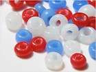 CZECH VTG BLUE RED WHITE SEED GLASS BEADS (1200) 2 mm