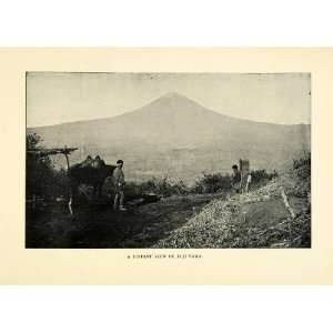 1900 Print Mount Fuji Yama Japan Workers Horse Scenery Distant Natives 