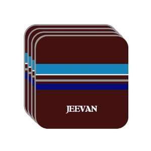 Personal Name Gift   JEEVAN Set of 4 Mini Mousepad Coasters (blue 