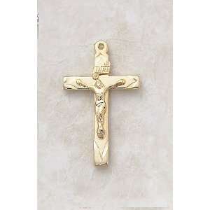Gold over Sterling Crucifix Necklace Christian Faith Fashion Catholic 