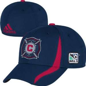  Chicago Fire Navy adidas Authentic Player Flex Hat: Sports 