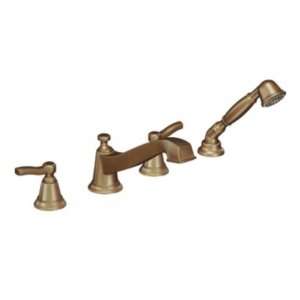   two handle low arc roman tub faucet includes hand