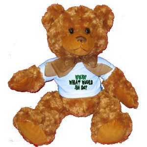  WWJD? What would Jim do? Plush Teddy Bear with BLUE T 