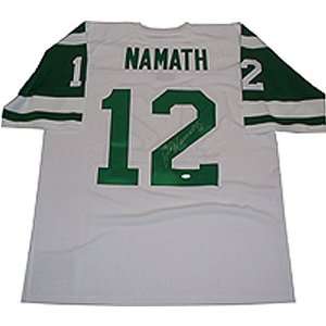 Joe Namath Autographed M&N Authentic White Jets Jersey Sports Football 