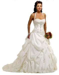   White/Ivory Wedding Dress Bride Gown Stock Size:6/8/10/12/14/16  