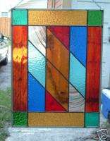 MULTICOLOR STAINED GLASS PANEL   KITCHEN CABINET INSERT  