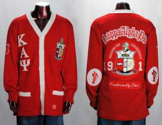 Kappa Alpha Psi Red Long Sleeve Cardigan sweater S 5XL  
