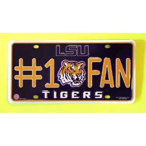  LSU Tigers License Plate   #1 Fan: Sports & Outdoors