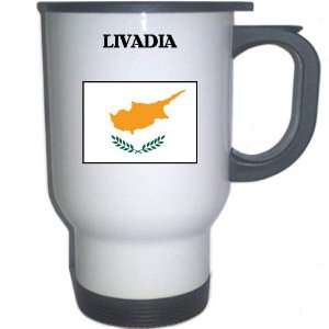 Cyprus   LIVADIA White Stainless Steel Mug