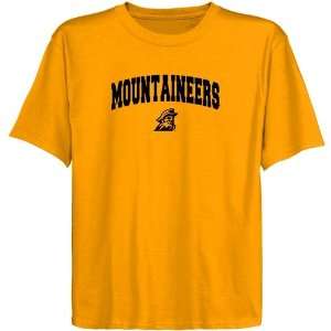  Appalachian State Mountaineers Youth Gold Logo Arch T 