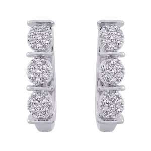    10K White Gold 1/5 ct. Diamond Huggie Earrings: Katarina: Jewelry
