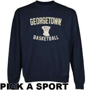  Georgetown Hoyas Legacy Crew Neck Fleece Sweatshirt   Navy 