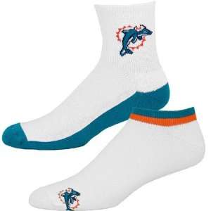  Miami Dolphins White Aqua Two Pack Socks Sports 