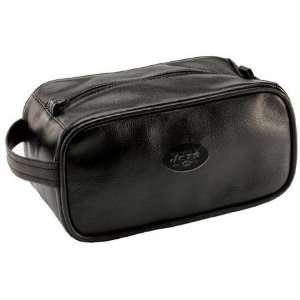  New York Jets Black Leather Toiletries Bag: Sports 