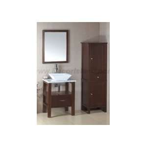   Bathroom Vanity Set W/ Square Ceramic Vessel Sink,MIrror & Linen Tower
