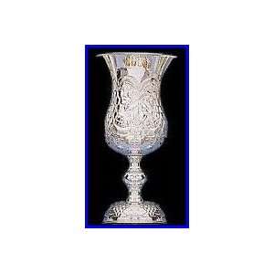  Silverplated Large Kiddush Cup. 9 H 