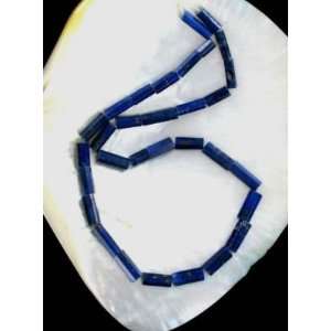 BEAUTIFUL LAPIS FACETED CYLINDER BEADS ~