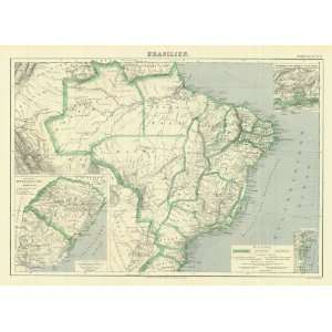  Lange 1870 Antique Map of Brazil