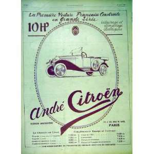  Andre Citroen Advert Motor Car Automobile Print 1919: Home 