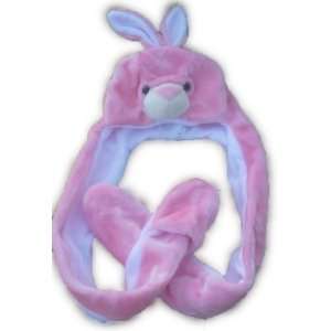   Rabbit Animal Hat with Long Fur Balls Plushy Animal Cap Toys & Games