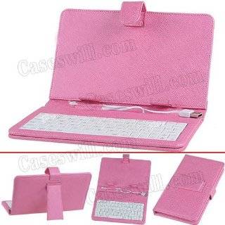 Pink Android Tablet Case with USB Keyboard for Pandigital SuperNova 
