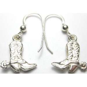 Cowboy Boot Earrings (small) in sterling silver with wires