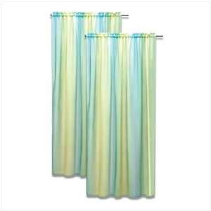  Ombre Green Window Panel Pair: Home & Kitchen