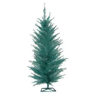  CHRISTMAS 4 FT TEAL BLUE Vogue Tinsel Tree w 150 blue 