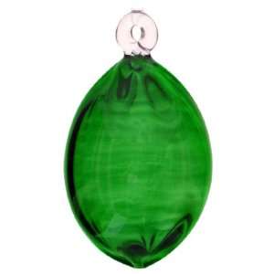  Hand made Glass Ornament   Green   X861   package of 6 ornaments 