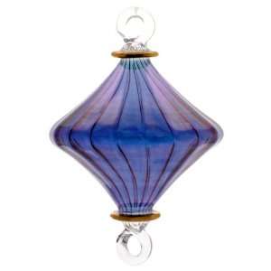 : Hand made Glass Ornament   Purple   X833   package of 6 ornaments 