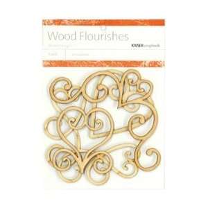  Kaisercraft Wood Flourishes 4/Pkg Hearts SB720; 3 Items 