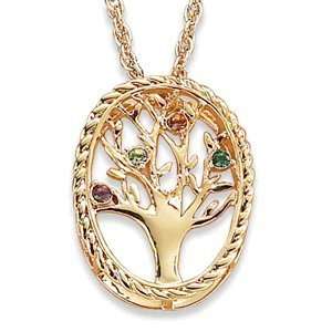 Family Tree Birthstone Necklace   4 Birthstones   Personalized Jewelry