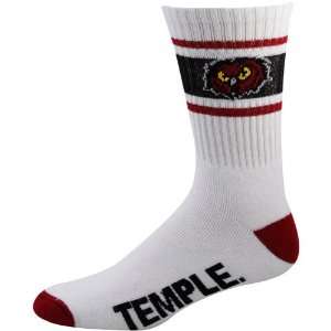  Temple Owls Striped Cushion Crew Socks: Sports & Outdoors