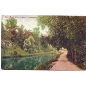 1909 Vintage Postcard Cycle Path along Canal   Indianapolis Indiana