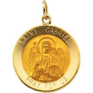 St. Gabriel Medal 18mm   14k Yellow Gold
