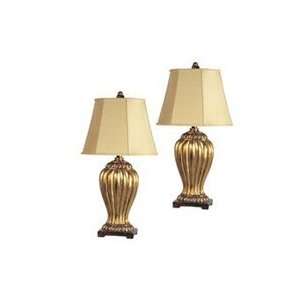  H10705S2   Solid Gold Table Lamp Set (2): Home Improvement