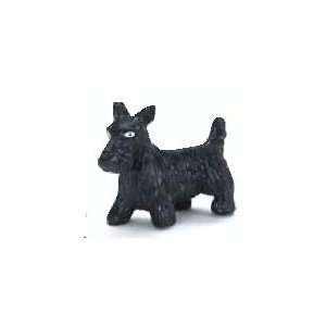    Dollhouse Miniature Black Scottie Dog in Resin: Toys & Games