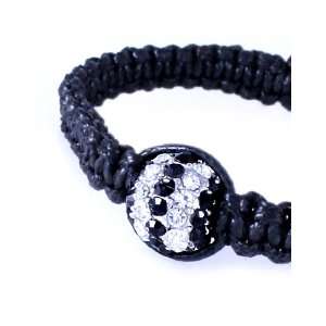  Black and White Crystal Ball Zen Bracelet: Jewelry