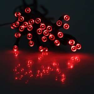 : Solar Power 60 LED Christmas Party Holiday String Light Red, Indoor 