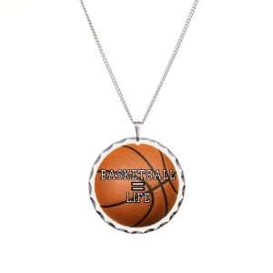   : Necklace Circle Charm Basketball Equals Life: Artsmith Inc: Jewelry