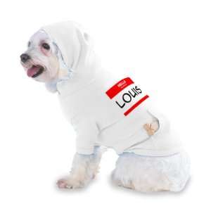 HELLO my name is LOUIS Hooded (Hoody) T Shirt with pocket for your Dog 