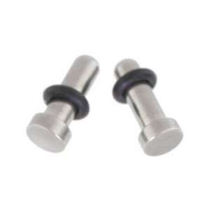 PAIR Flat Head Steel Ear Lobe Plugs 8 Gauge: Jewelry