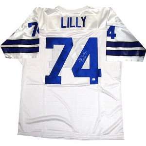 Bob Lilly Dallas Cowboys Autographed White Jersey:  Sports 