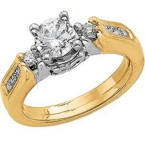    14K Two Tone Gold Diamond Bridal Enhancer Ring Size 6.0: Jewelry