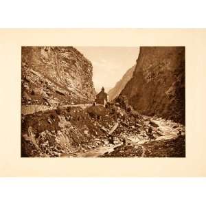  Photogravure Simplon Pass Mountain Switzerland River Doveria Pennine 