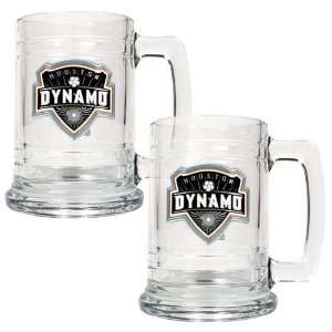  Houston Dynamo 2 Piece 15 Ounce Glass Tankard Set (Primary 