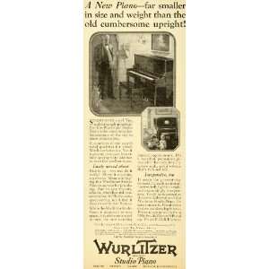  1925 Ad Rudolph Wurlitzer Studio Piano New York Console 