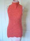 TSE Chunky Knit Sleeveless Textured Coral Cashmere Geometric Sweater 